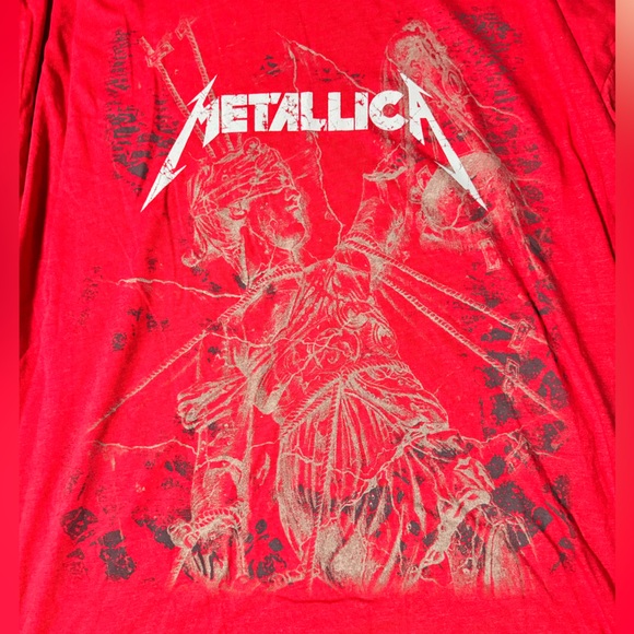 NWOT- METALLICA And Justice For All Red Graphic Band  T-Shirt Unisex - Picture 3 of 7